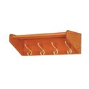 Solid Oak Coat Rack with 4 Brass hooks and Hat Rack with 2 Oak bars