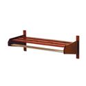 Wall mounted 32" wide Oak Coat Rack with shelf