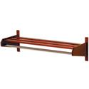 36" wide Oak and Chrome Coat Rack with Shelf