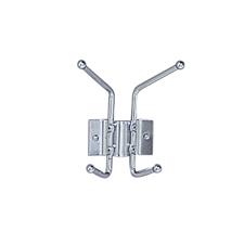 Steel Wall Coat Rack has 2 double coat hooks to hold 4 coats.