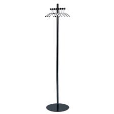 Aluminum Coat Rack with Six Specialty Designed Hangers to Discourage Theft.