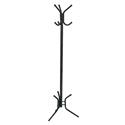 Classic-Style Coat Rack with Three Double Bell Tipped Coat Hooks Holds up to Six Garments.