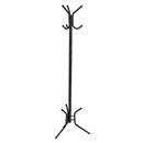 Classic-Style Coat Rack with Three Double Bell Tipped Coat Hooks Holds up to Six Garments.