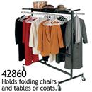 Folding Table and Chair Caddy with Coat Rack