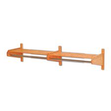 64" wide Oak and Chrome Coat Rack with Shelf