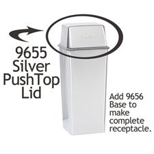 26 Gallon Stainless Steel Push Top Lid