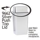 36 Gallon Stainless Steel Push Top Lid