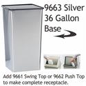 36 Gallon Stainless Steel Trash Can