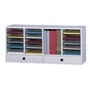 Table Top Wood Literature Organizer - 20 Pockets