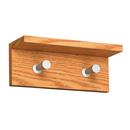 2 Hook Wood Wall Coat Rack