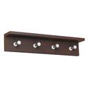 4 Hook Wood Wall Coat Rack