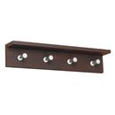 4 Hook Wood Wall Coat Rack