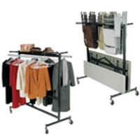 Combination Mobile Clothing Rack, Table and Chairs Cart