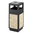 15 Gallon Pebbled Outdoor Trash Can with Outdoor Ashtray