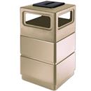 Three-Tier Square Trash Can with Cigarette Receptacle