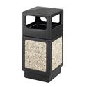 Pebbled Outdoor Trash Can with Side Access - 38 Gallon