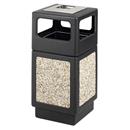 38 Gallon Pebbled Outdoor Trash Can with Outdoor Ashtray