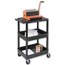 Utility Cart - Top Flat Shelf and Two 24" x 18" Tub Shelves