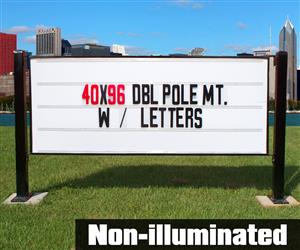Non-illuminated Changeable Letter Double Pole Mount Sign