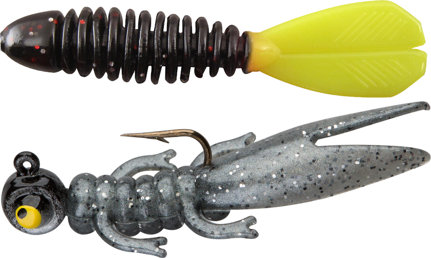 Lindy Watsit Jig & YUM wooly beavertail crappie lures