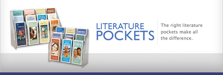 Organize your work space with beautiful literature pockets and displays from Siegel.