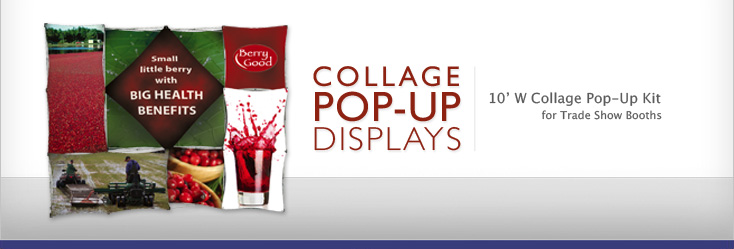 Pop Up Trade Show Displays with Custom Imprinting keep your name in full view at any exhibit or trade show.