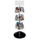 Rotating Brochure Rack - 3 Rotators with 24 Clear Plastic Pockets