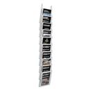 10 Vertical Pocket Adjustable Wall Magazine Rack