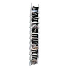 10 Vertical Pocket Adjustable Wall Magazine Rack