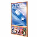 Wall-Mounted Oak Poster Frame with 5 Brochure Holders
