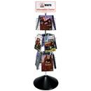 Rotating Wire Magazine Rack, Flat Base - 12 deep pockets