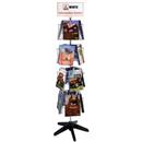 Rotating Wire Magazine Rack, Heavy-Duty Base - 16 deep pockets