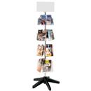 8 Magazine and 16 Brochure Pocket Clear Vue Rotating Display Stand