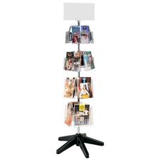 8 Magazine and 16 Brochure Pocket Clear Vue Rotating Display Stand