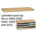 Laminated wood topper for Office Storage Rack for horizontal files.