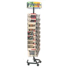 Mobile Wire Magazine Rack - 36 straight pockets