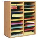 Counter Top Wood Literature Organizer - 16 Compartments