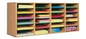 Counter Top Wood Literature Organizer - 24 Compartments