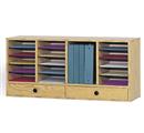 Counter Top Wood Literature Organizer - 20 Compartments