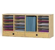 Counter Top Wood Literature Organizer - 20 Compartments
