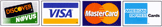 We Accept Discover, Visa, Mastercard, and America Express